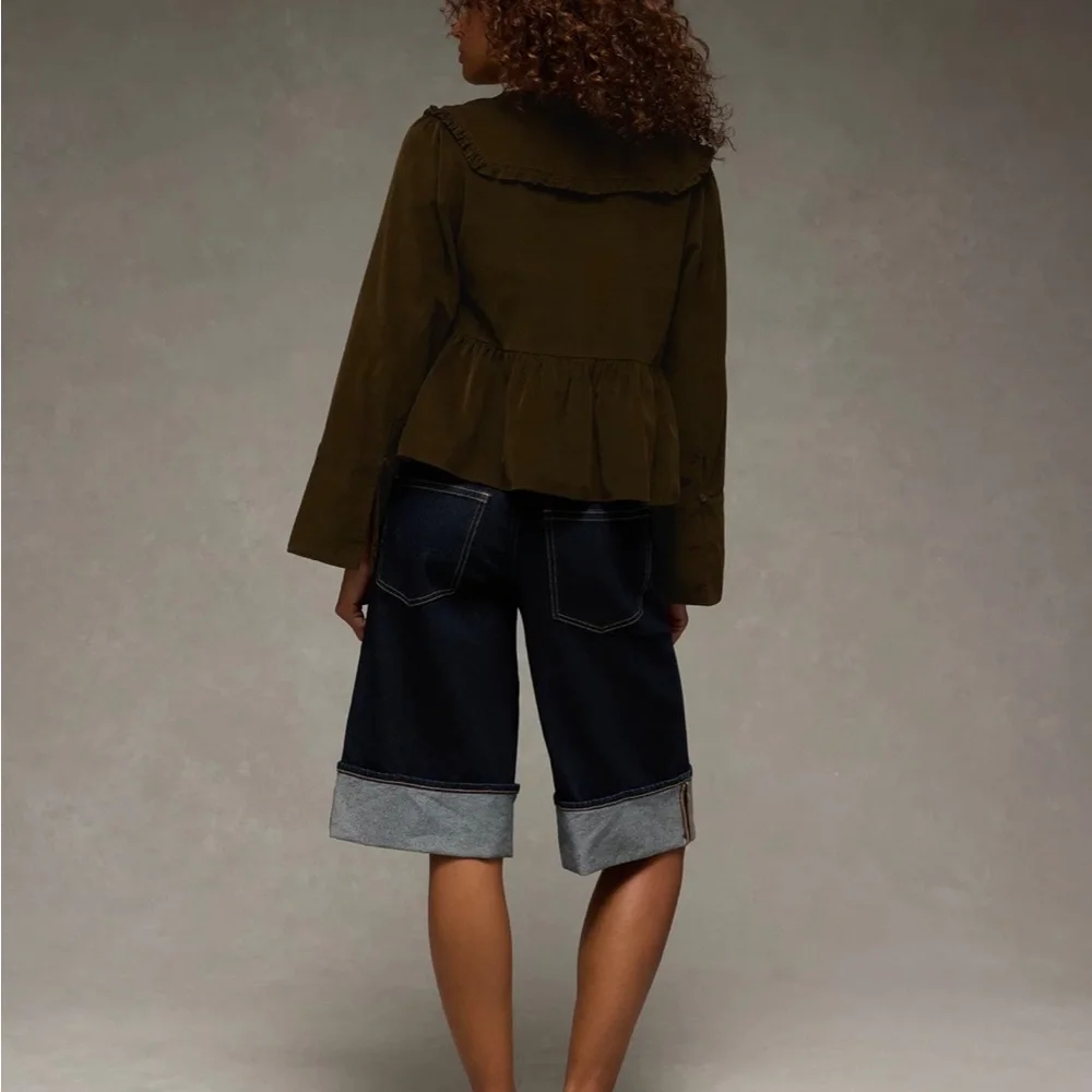 American Eagle Outfitters Dark Olive Blouse - Picture 2 of 5